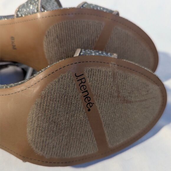 J. Renee Jivika Sandal Women’s 8.5M NWOT Glitter Mesh 2.25” Kitten Heel - Picture 5 of 10